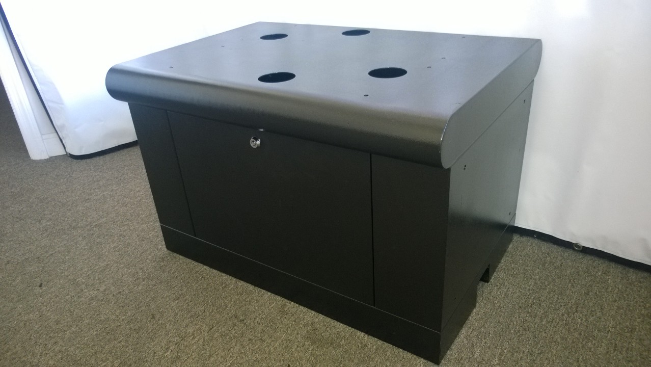 BLACK TWIN BULL NOSE SLOT MACHINE STAND - BASE WITH LOCK & KEY - 