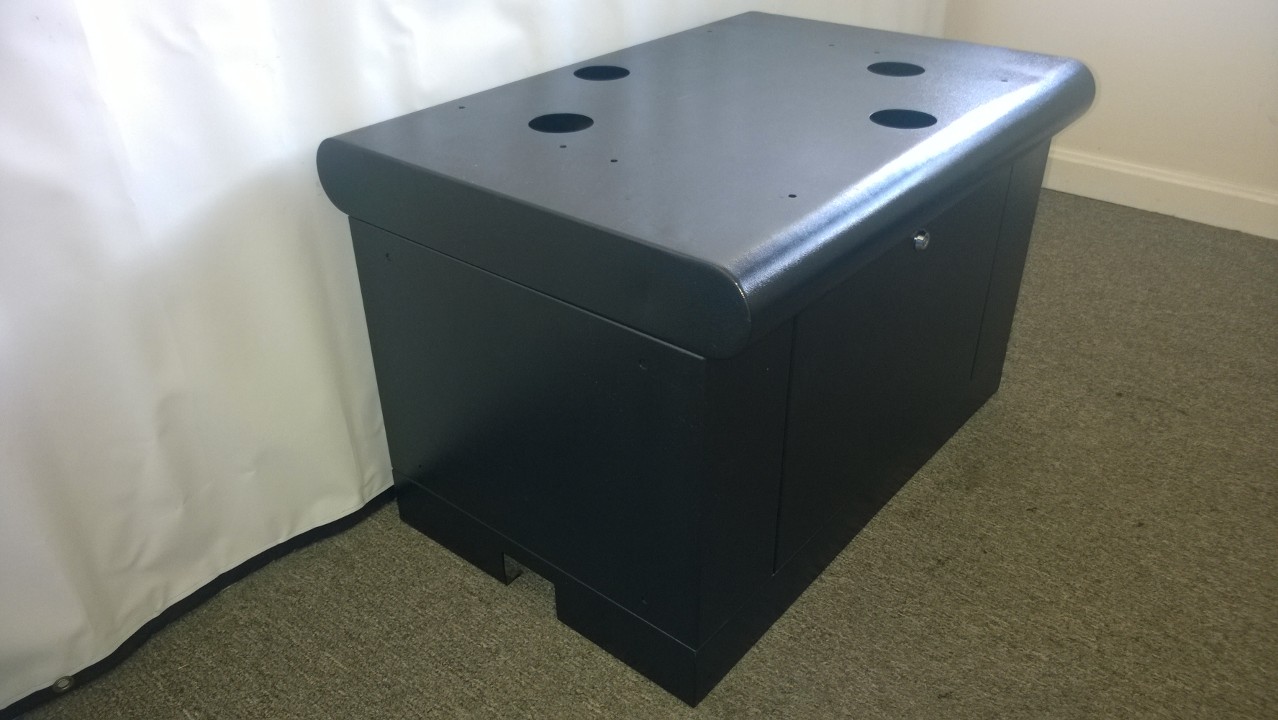 BLACK TWIN BULL NOSE SLOT MACHINE STAND - BASE WITH LOCK & KEY - 