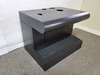 BLACK FOOTREST METAL BULL NOSE SLOT MACHINE STAND - BASE WITH KEYED LOCK - 
