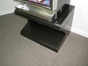 BLACK FOOTREST METAL BULL NOSE SLOT MACHINE STAND - BASE WITH NON-KEYED LOCK - SINGLE DOOR - 