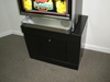 BLACK ALL SQUARE TOP SLOT MACHINE STAND - BASE WITH LOCK & KEY - SINGLE DOOR - 
