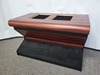 BULL NOSE SLOT MACHINE STAND - BASE WITH CARPETED FOOTREST & WOODGRAIN FINISH - 32" WIDE - 