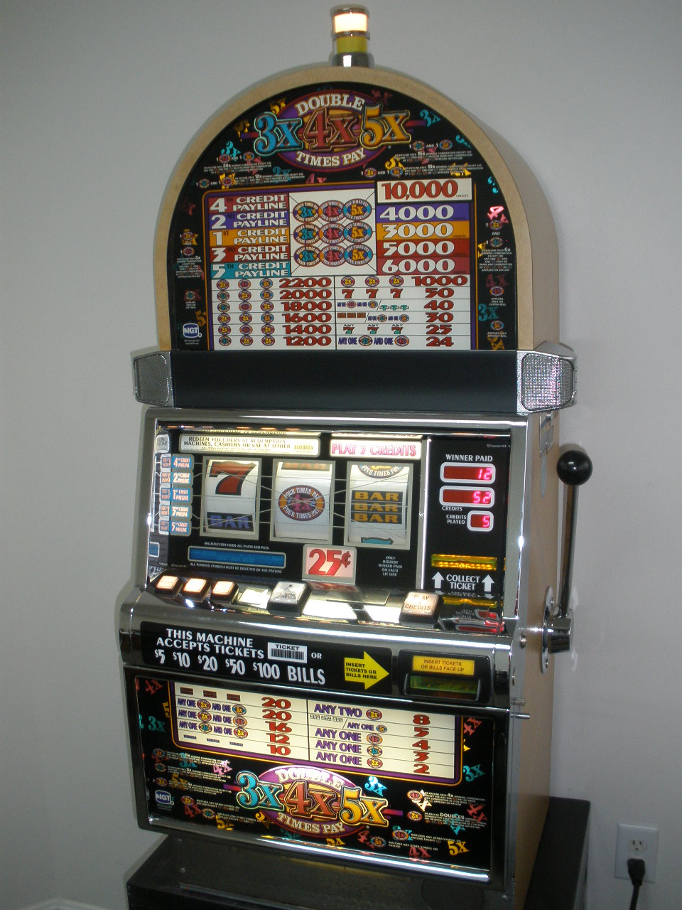 Igt Double 3x 4x 5x Times Pay Five Line S2000 Slot Machine For Sale