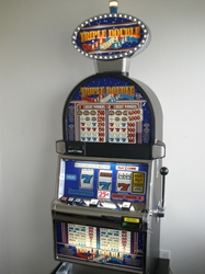 IGT TRIPLE DOUBLE RED, WHITE & BLUE S2000 SLOT MACHINE WITH LIGHTED TOPPER 