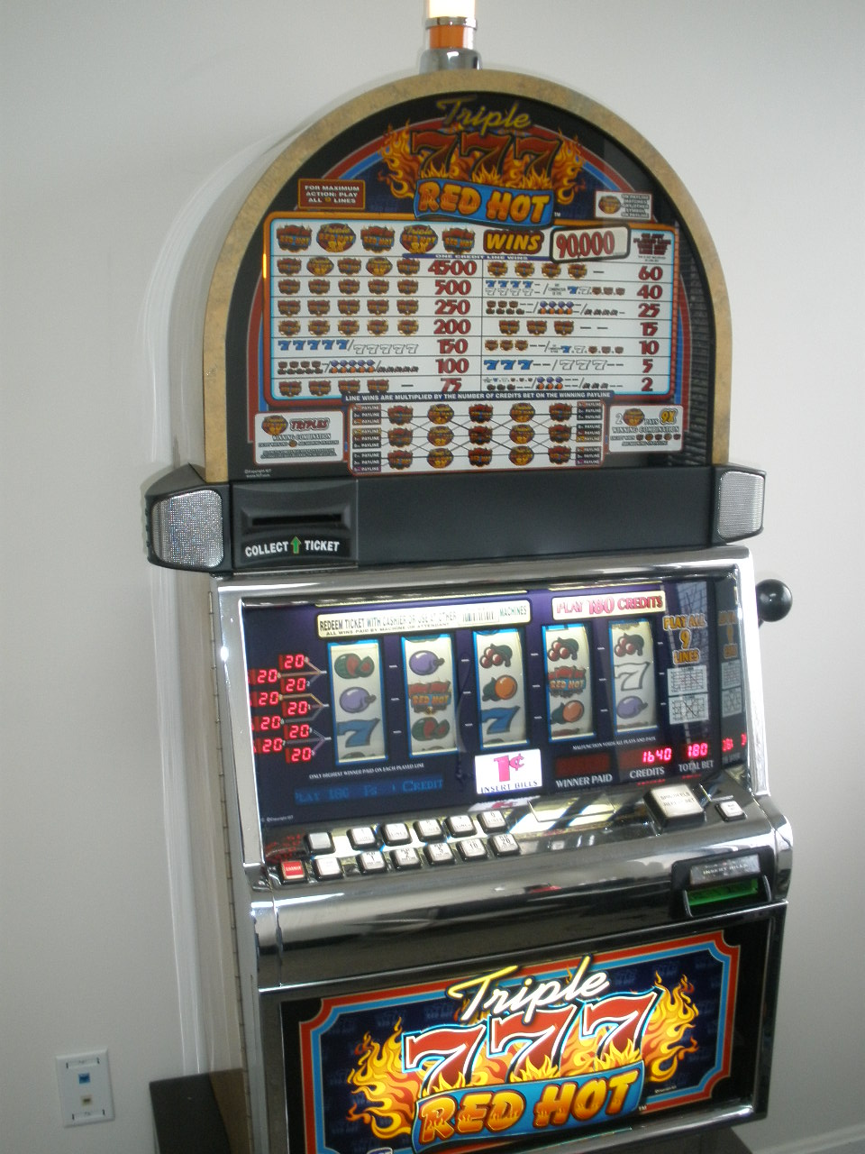 Triple red hot 777 slot machine for sale Helper